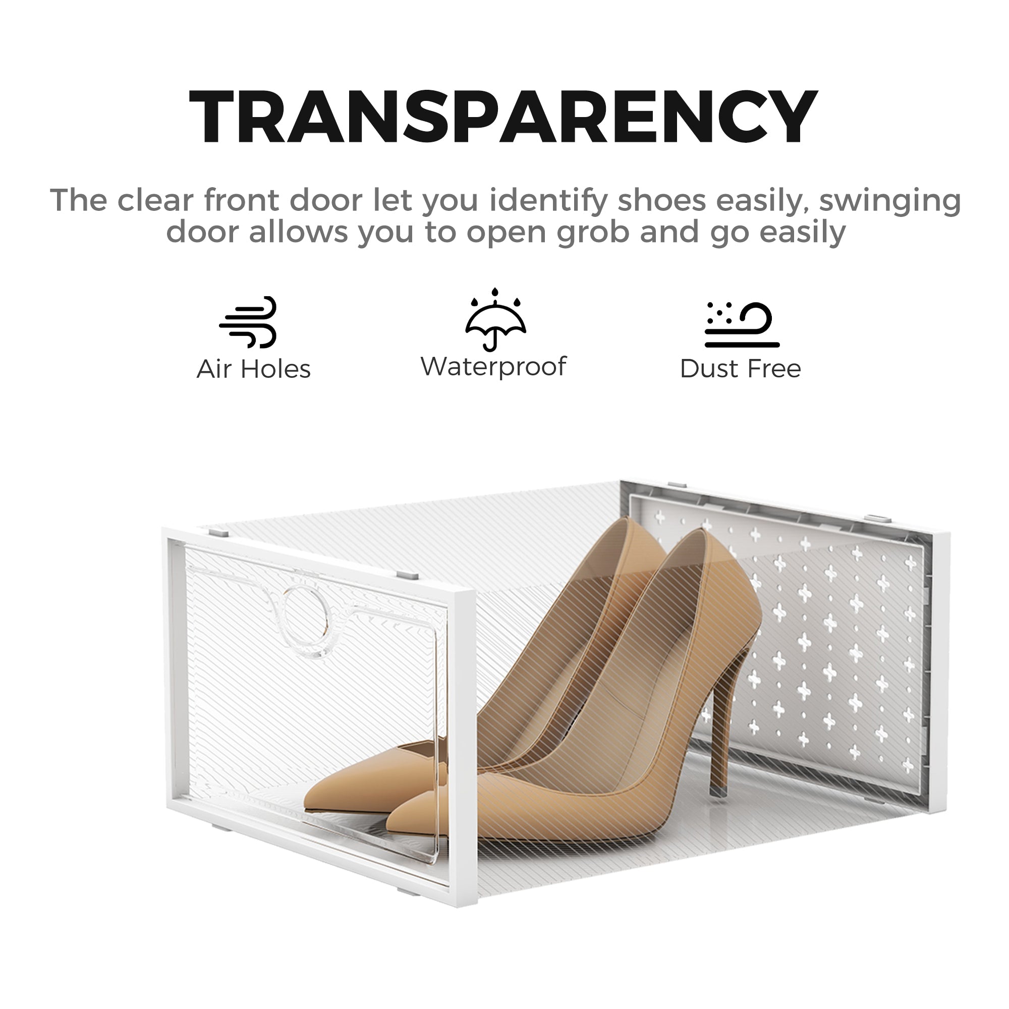 Pinkpum 12 Pack Shoe Storage Boxes, Shoe Organizer for Closet Clear, Shoe Boxes Clear Plastic Stackable, Folable Storage Bins with Lids, 12 Pack Shoe Sneaker Containers Bins Holders