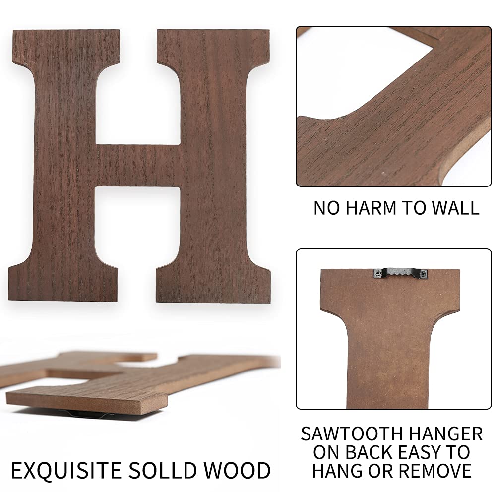 Home Sign Wall Decor Wooden Hanging Wood Home Letters for Wall Art with Artificial Eucalyptus Wreath Rustic Home Decor Farmhouse, Wall Decor for Living Room Kitchen Entryway Housewarming Gift (Brown)