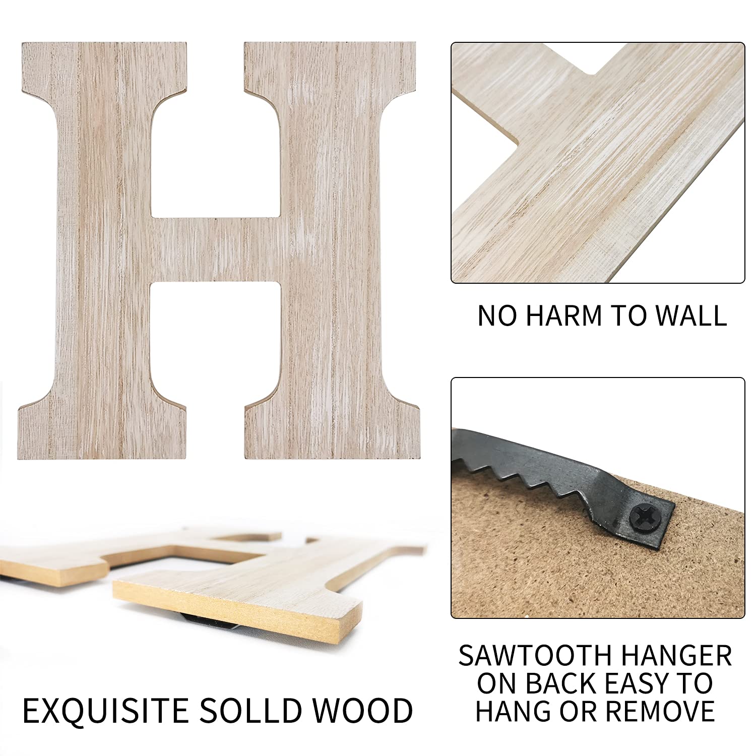 Wooden Home Sign Wall Hanging Decor Wood Home Letters for Wall Art with Artificial Eucalyptus Wreath Rustic Home Decor Farmhouse, Wall Decor for Living Room Entryway Housewarming Gift (Natural)